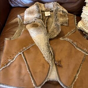 Faded Glory Brown Faux Fur Vest